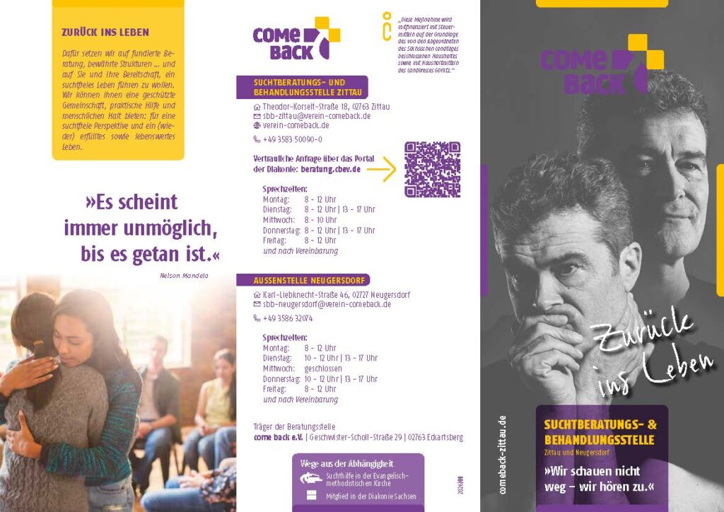 Flyer der Suchtberatungsstelle